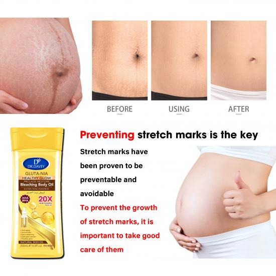 Dr Davey Gluta-Nia Healthy Glow Pro-Age Restore Body Oil 200ml – AHA & BHA Skin Radiance Oil, Anti-Aging & Whitening Serum, Dark Spot Remover, Extra Brightening & Moisturizing Natural Glow