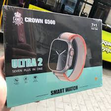 Crown G500 Ultra 2 Smart Watch 7-in-1 Set with Multiple Bands, Fitness & Health Monitoring, Bluetooth Calling, Sports Modes, Stylish Touch Screen Smartwatch for Android & iOS