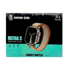 Crown G500 Ultra 2 Smart Watch 7-in-1 Set with Multiple Bands, Fitness & Health Monitoring, Bluetooth Calling, Sports Modes, Stylish Touch Screen Smartwatch for Android & iOS