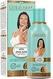 Gold Skin Clarifying Body Lotion with Snail Slime, Fast Action Skin Brightening & Moisturizing Body Milk for Even Tone, Smooth Radiant Skin, Visible Results in Days
