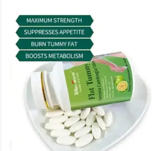 Flat Tummy Tablets With Garcinia Cambogia (800mg) Wins Town Flat Tummy Pills Garcinia Cambogia 60 Capsules Burns Tummy, Suppresses Appetite, and Boosts Metabolism High Quality Effective Flat Tummy