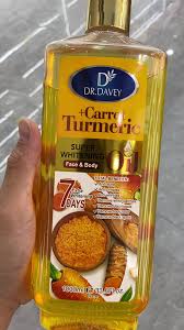 Dr Davey Carrot + Turmeric Super Whitening Face and Body Oil 1000ml | 7 Days Extra Whitening Glow | Deep Moisturizing Brightening Oil for Even Skin Tone Radiant Smooth Skin