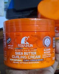 Roushun Shea Butter Curling Cream 350g For Natural Curly Hair Deep Moisture Anti Frizz Repair Strengthen & Define Curls With Coconut Oil Hydrating Styling Cream For Soft Shiny Strong Healthy Hair
