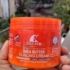 Roushun Shea Butter Curling Cream 350g For Natural Curly Hair Deep Moisture Anti Frizz Repair Strengthen & Define Curls With Coconut Oil Hydrating Styling Cream For Soft Shiny Strong Healthy Hair