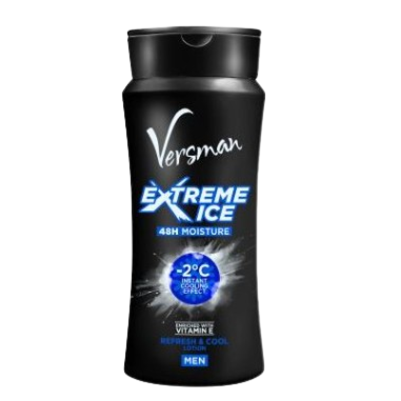 Versman Extreme Ice Body Lotion 400Ml Extreme Cooling Effect Clean masculine fragrance that stays with you