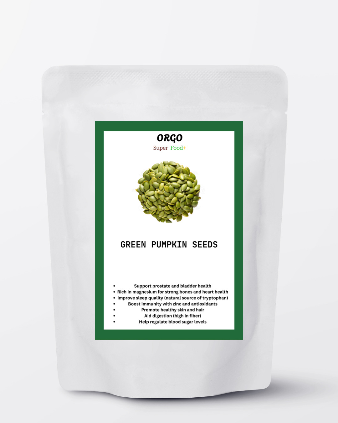 ORGO GREEN PUMPKIN SEEDS 125G, 250G, 500G