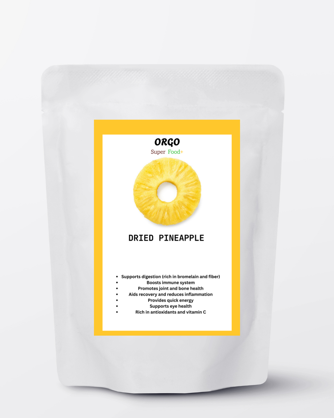 ORGO DRIED PINEAPPLE 250G, 500G
