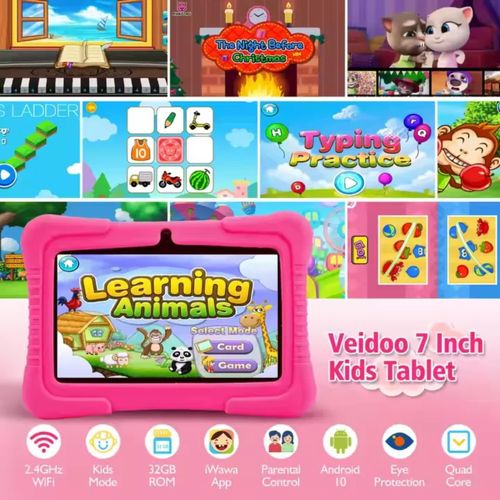 7-inch android kids tablet Pc Educational pad with parental Lock eye protect HD screen Tablets for study learning gadgets kids gift Christmas