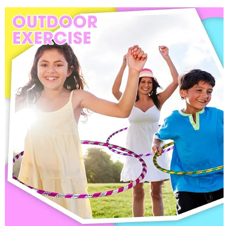 75cm Weighted Exercise Hoop for Kids Adults Fitness Hula Circles Plastic Exercise Hula Rings for Sports, Pilates, Exercise, Playing, Weight Loss Accessories