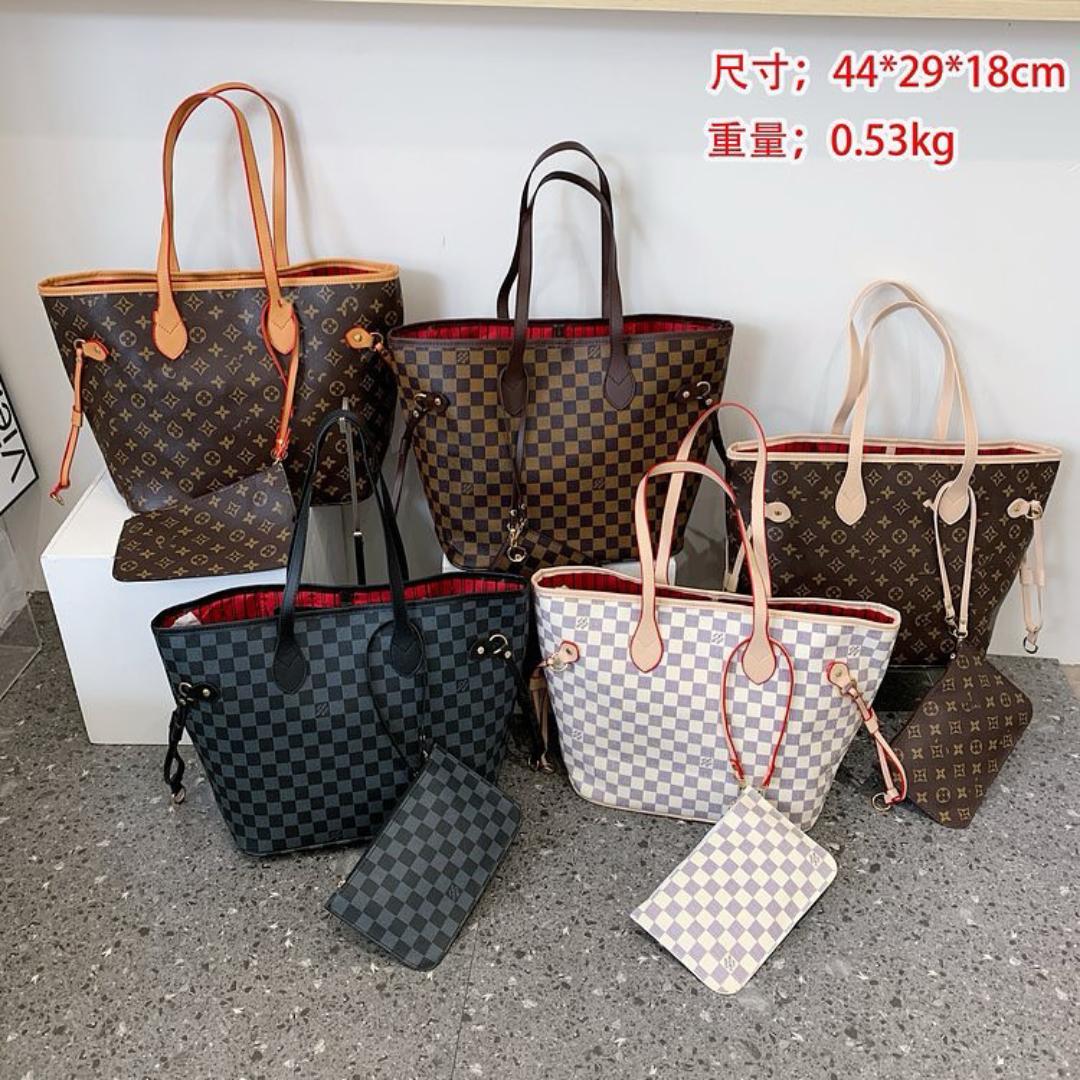 Louis Vuitton Neverfull tote bag.