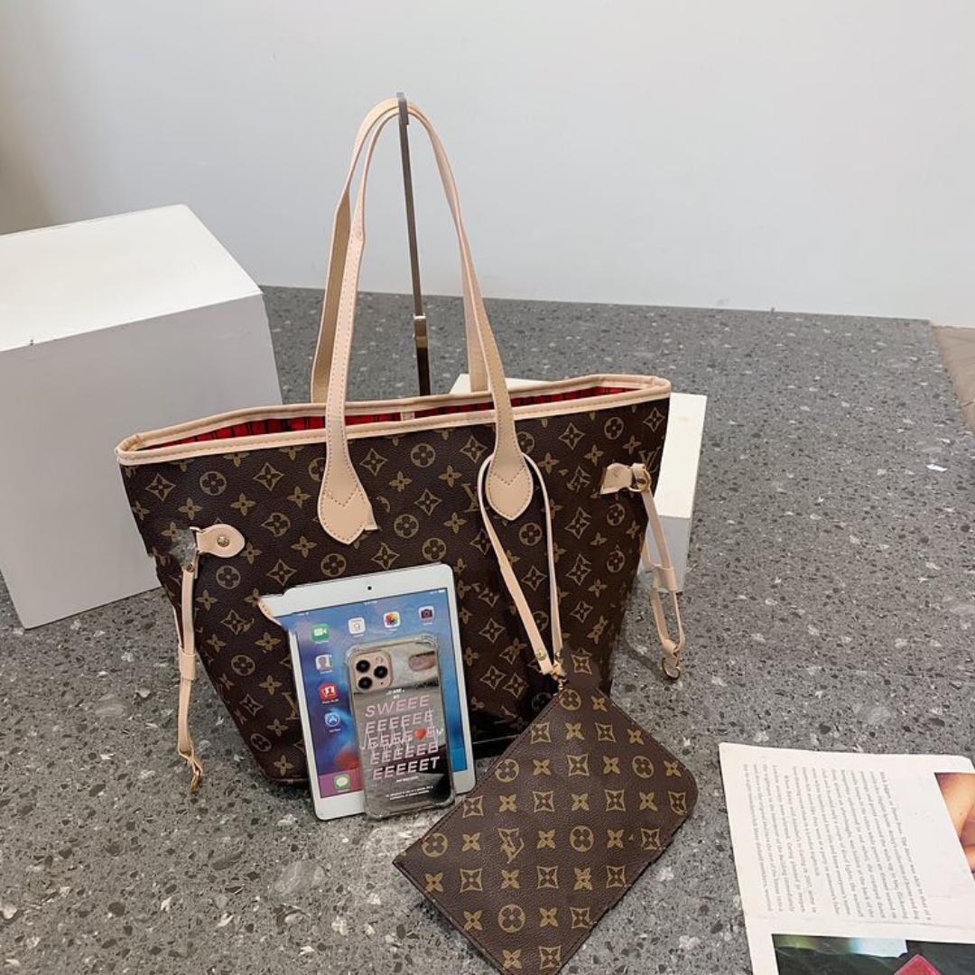 Louis Vuitton Neverfull tote bag.