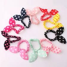 kids/baby toddlers girls elastic  bunny ears hair ties scrunchies