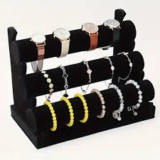 3Tiers Jewelry Display Stand Black Velvet Jewelry Organizer Bracelet Holder / van cleef bracelet holder /watch display