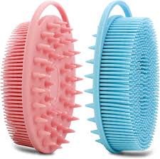 Silicone Body Scrubber, Silicone Loofah Double-Sided Body Brush,Silicone Shower Scrubber and Scalp Massager Shampoo Brush for Sensitive Kids Women Men All Kinds of Skin (Assorted Colours)