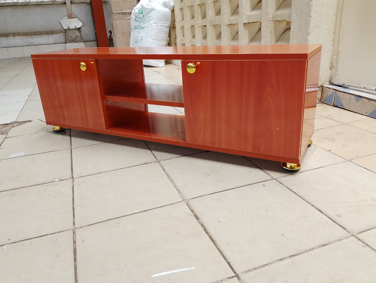 Cherry Modern Wooden  TV stand 4ft