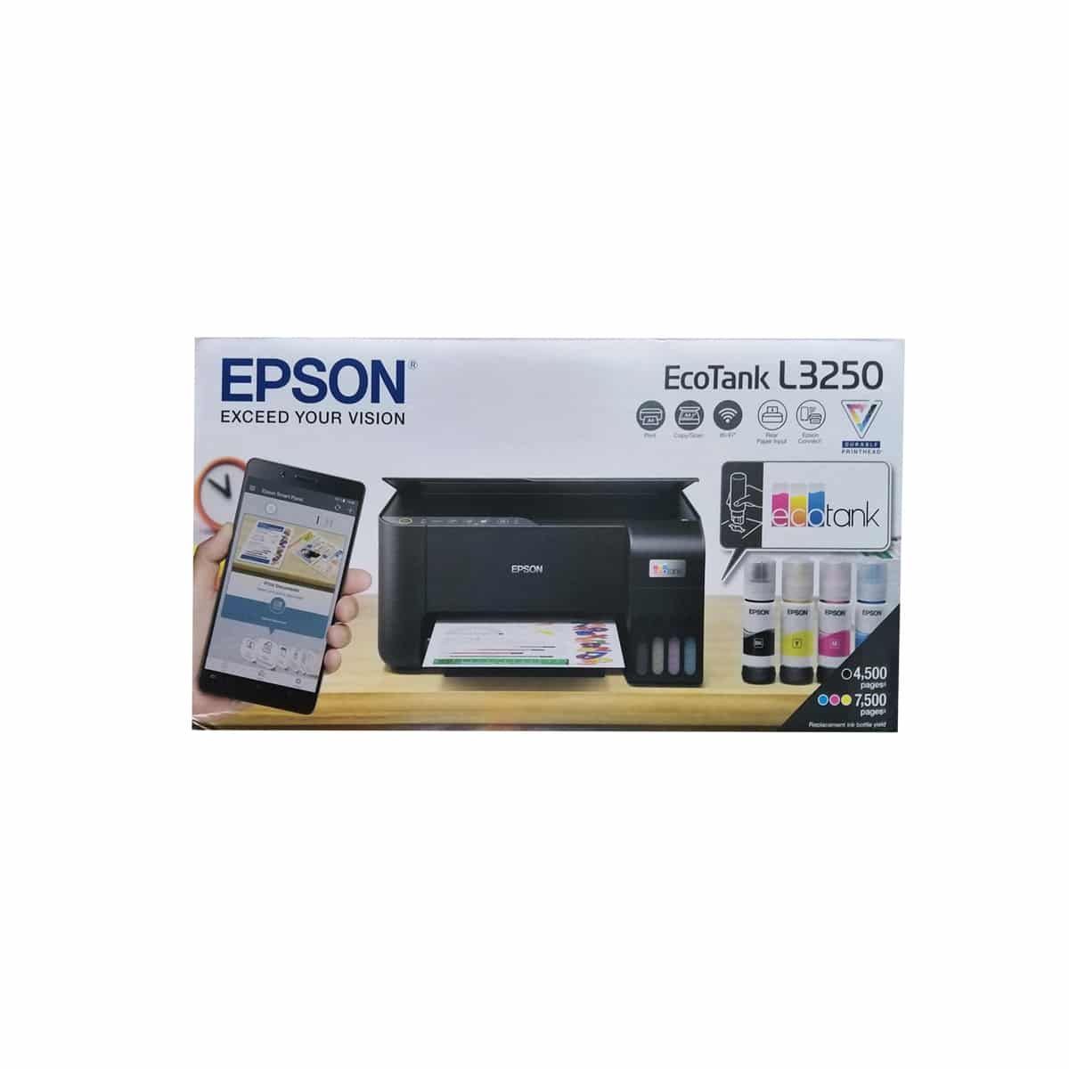 Brand New Epson Printer | Epson L3250 ECOTANK Printer Black in Color, Print, Scan, Copy and Wireless| All in one Office Printer | Portable and Easy to Install and Print