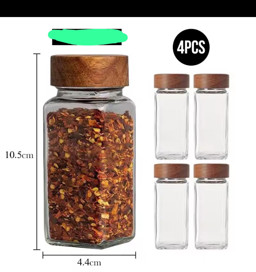4Pcs Glass Spice Bottles With Bamboo Lids Glass Jars With Free Spice Labels Stickers Spice Jars Seasoning Storage Bottles For Spice Rack, Cabinet, Drawer