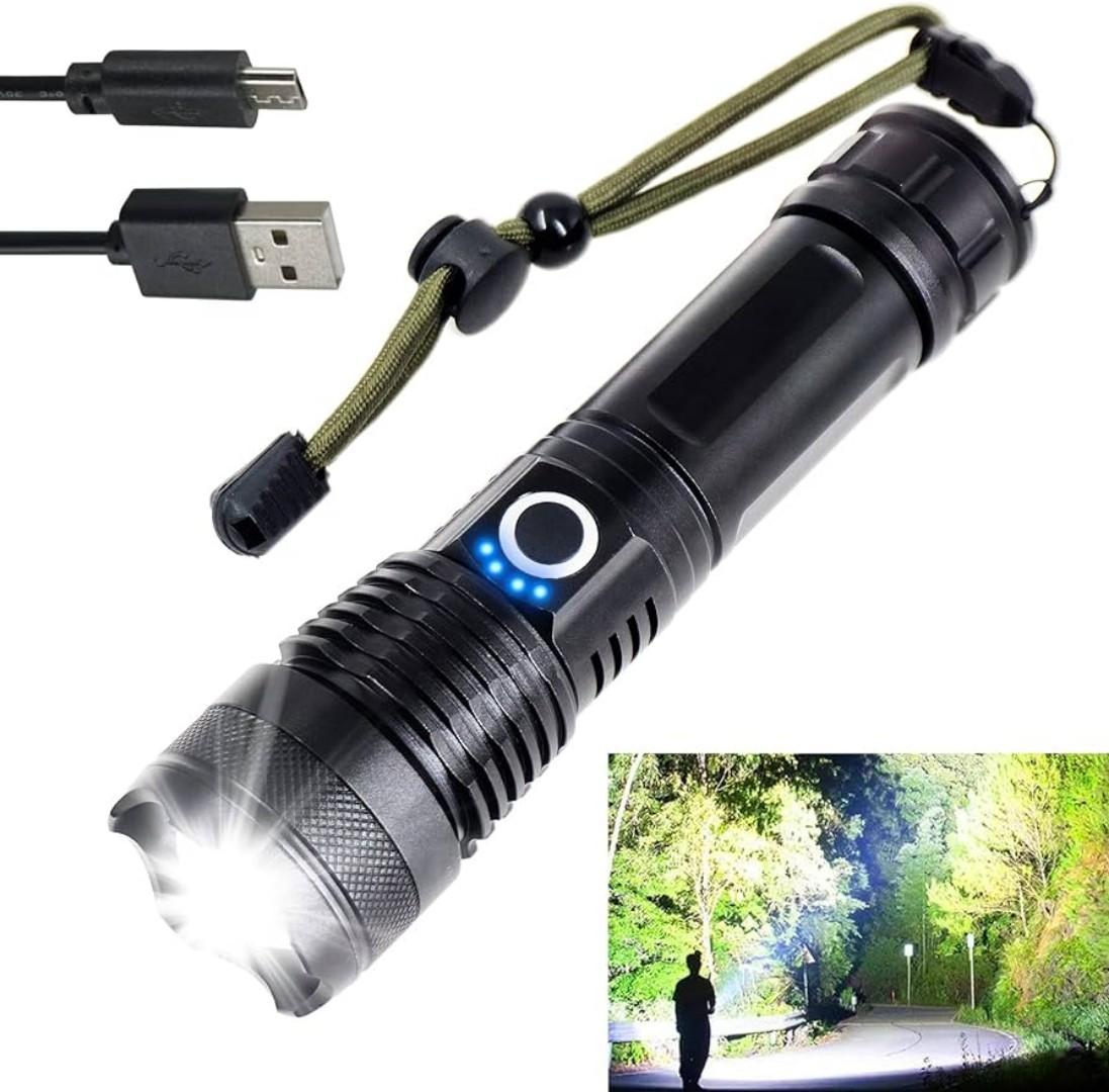 Super bright LED zooming flashlight torch 10 hours light time emergency camping & hiking light