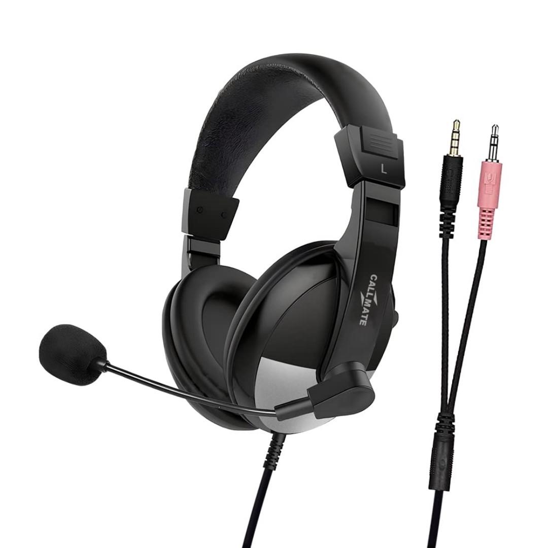 Wired gaming headphones with microphone comfortable with loud voice