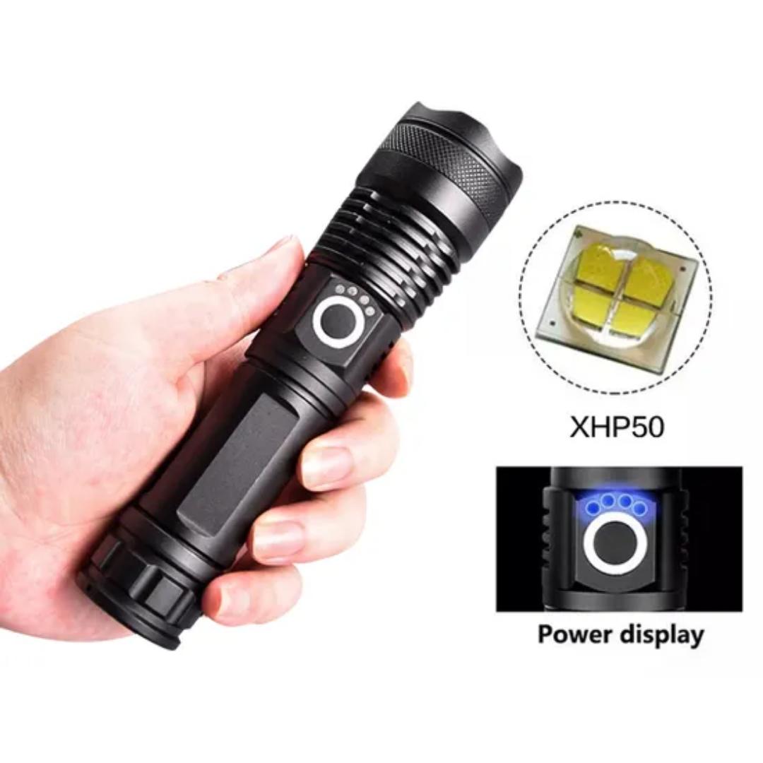 Super bright LED zooming flashlight torch 10 hours light time emergency camping & hiking light