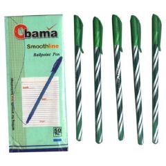 50 pieces or 1 packet of Obama biro pen with smoothline ballpoint pen blue, red and black colour available.