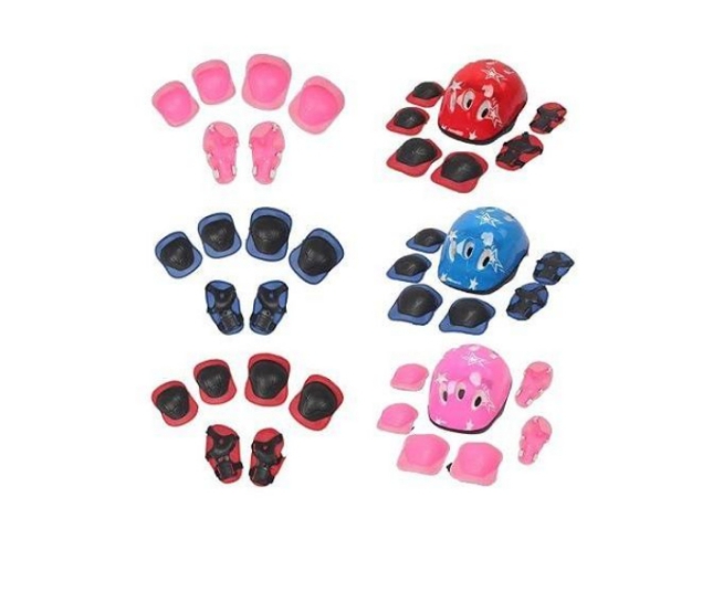 Child outdoor biycle riding or skating protective gear with helmet for kids upto age 15 years protect the head knees elbow