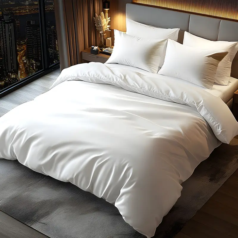 5 by 6 Estilo Duvet Cover Plain White 6x6 QUEEN Super Soft Premium Quality Microfiber Filling Comforter Cotton Solid Cover (White,Full)