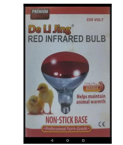 Red Infrared Chicken Bulb Professional Farm Garage with 6000h Long Life Helps Maintain Animal Warmth. Pemium Quality with a Non-stick Base Infrared Brooder Heat Lamp Bulb, Poultry, chicken Bulb