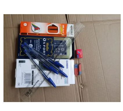 Complete Student Stationery Kit – Scientific Calculator, Mathematical Set, 6 Pencils, 1 Rubber, Ruler, 4 Big Biro Pens, and 1 Sharpener, Perfect for School, Exams, and Daily Study Use