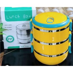 Minion Cartoon 3-Layer Thermal Lunchbox Kids Bento Box Portable Food Container Insulated School Work Meal Carrier