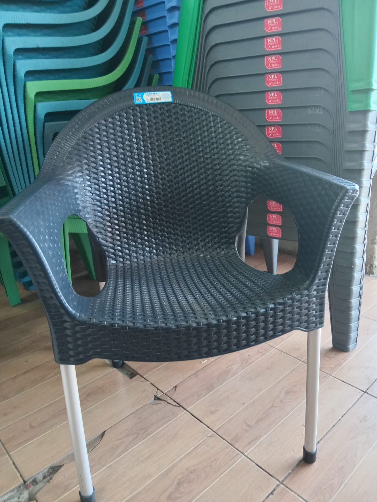 Plastic Chairs with metallic legs for garden gazebo lounge