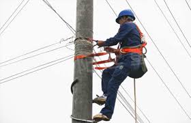 Professional Electrician Pole Climbing Safety Belt Kit - Adjustable Orange Nylon Strap, Heavy Duty Copper Frame with Wide Foot Pedals, Dual D-Ring Shackles & Mounting Brackets for Utility Pole & Tree