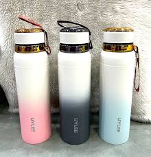 UYLEE Premium Gradient Insulated Stainless Steel Water Bottle with Carry Strap, Leak-Proof Vacuum Thermos Flask for Hot & Cold Drinks, Ideal for Office, Gym, Travel, School & Outdoor Use