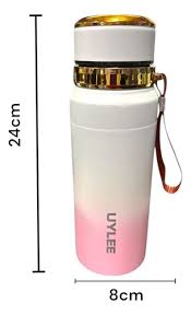 UYLEE Premium Gradient Insulated Stainless Steel Water Bottle with Carry Strap, Leak-Proof Vacuum Thermos Flask for Hot & Cold Drinks, Ideal for Office, Gym, Travel, School & Outdoor Use