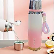 UYLEE Premium Gradient Insulated Stainless Steel Water Bottle with Carry Strap, Leak-Proof Vacuum Thermos Flask for Hot & Cold Drinks, Ideal for Office, Gym, Travel, School & Outdoor Use