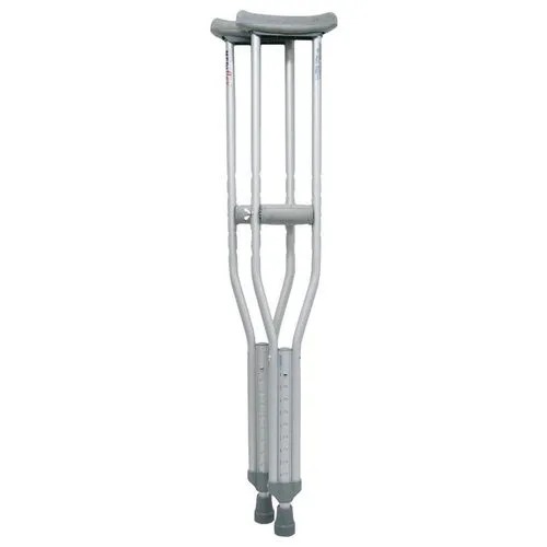 Adjustable Aluminum Underarm Auxiliary Crutches, Lightweight Height-Adjustable Walking Support with Non-Slip Rubber Tips & Comfortable Pads for Injury Recovery & Mobility Aid