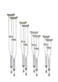 Adjustable Aluminum Underarm Auxiliary Crutches, Lightweight Height-Adjustable Walking Support with Non-Slip Rubber Tips & Comfortable Pads for Injury Recovery & Mobility Aid