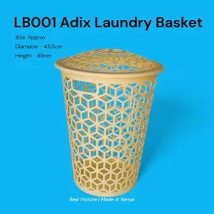 LB001 Adix Laundry Basket Approximate Size: • Diameter: 43.5cm • Height: 59cm * Bring order and style to your laundry routine with the Adix Laundry Basket, designed with a modern open-cub