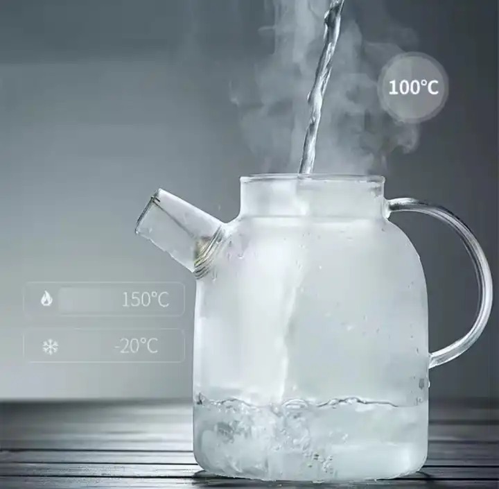 Heat-Resistant Glass Teapot with Stainless Wire Infuser, 1.5L Borosilicate Tea Pot, Wooden Lid, Durable and Elegant, Perfect for Brewing Tea at Home, Office, or Gifting