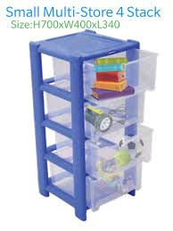 Kenpoly Heavy Plastic Home Small Multistore Drawer & Organizer – Compact and Stylish Design in 5, 4, or 3 Stack Options for Space-Saving Home and Office Storage