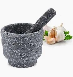 Multifunctional Granite mortal and pestle Set, Non-Slip Speckled Finish for Grinding Spices, Herbs, Garlic & Seeds, Durable Kitchen Tool for Home Cooking and Food Preparation