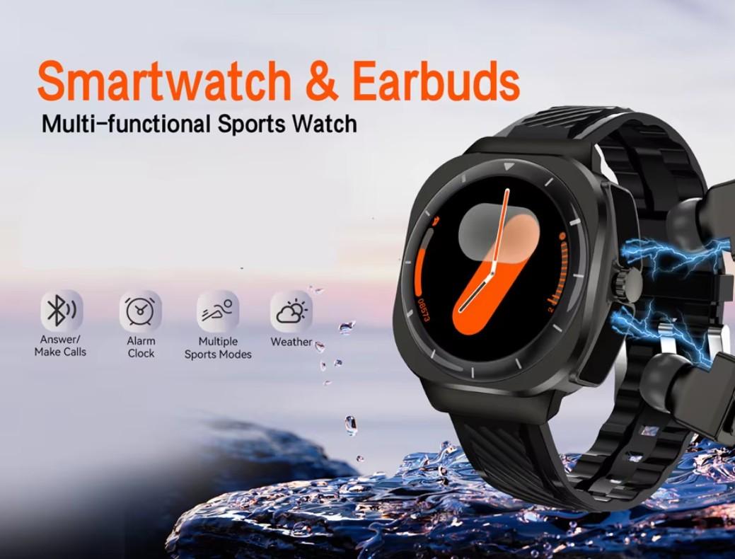 Fashion Smart Watch with Earbuds TWS BT Sports Smartwatch