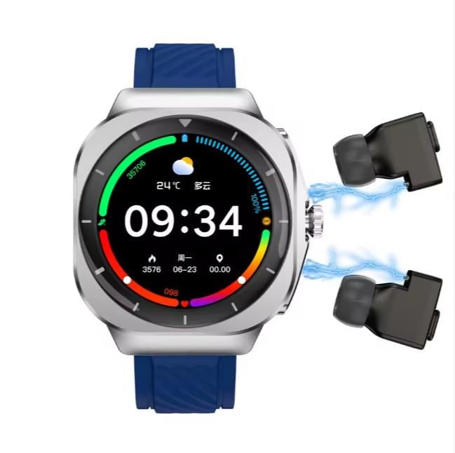 Fashion Smart Watch with Earbuds TWS BT Sports Smartwatch