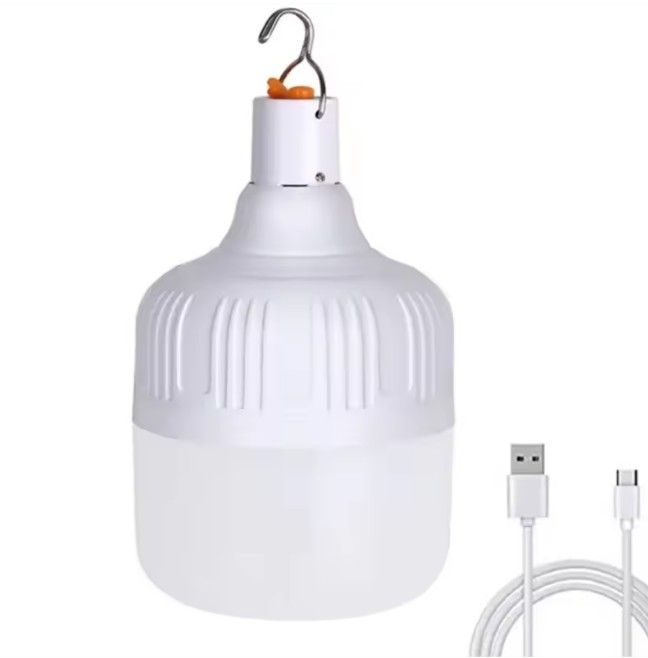 4 Portable LED Camping Lanterns, USB Rechargeable Hanging Tent Light, Waterproof Emergency Outdoor Lamp with COB LED, 6000K Bright White Light (IP65, 20W)
