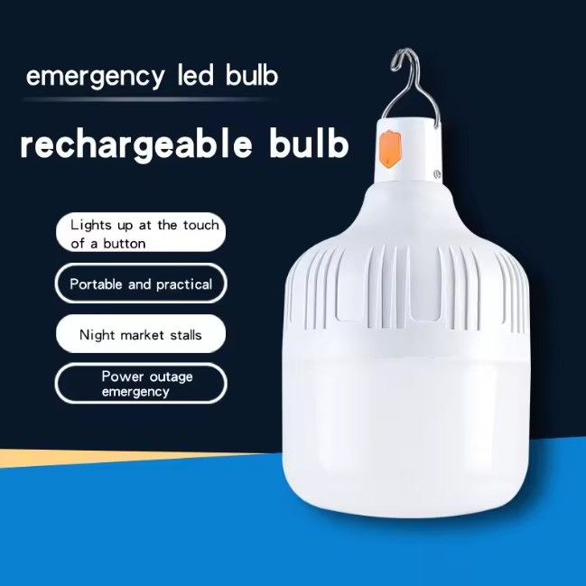 4 Portable LED Camping Lanterns, USB Rechargeable Hanging Tent Light, Waterproof Emergency Outdoor Lamp with COB LED, 6000K Bright White Light (IP65, 20W)