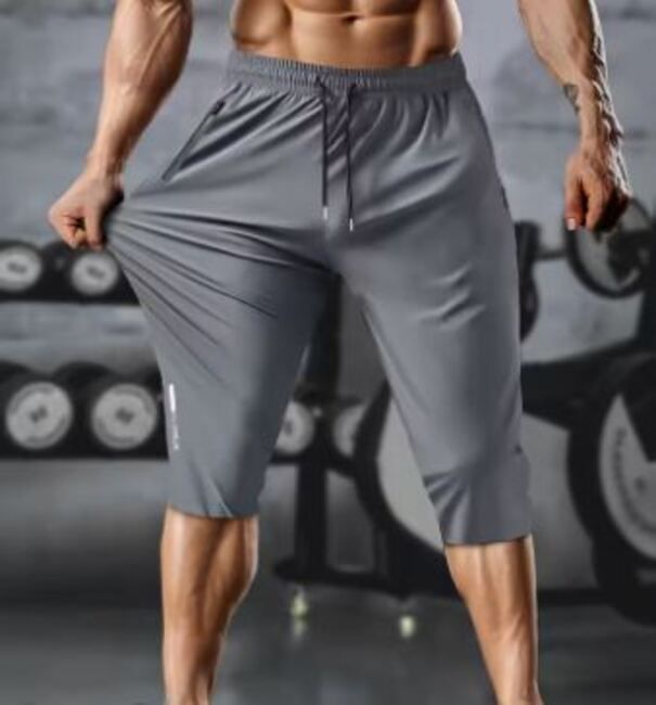 Men’s Lightweight Quick-Dry Gym Shorts with Reflective Strips – Breathable Spandex/Nylon Running & Training Pants