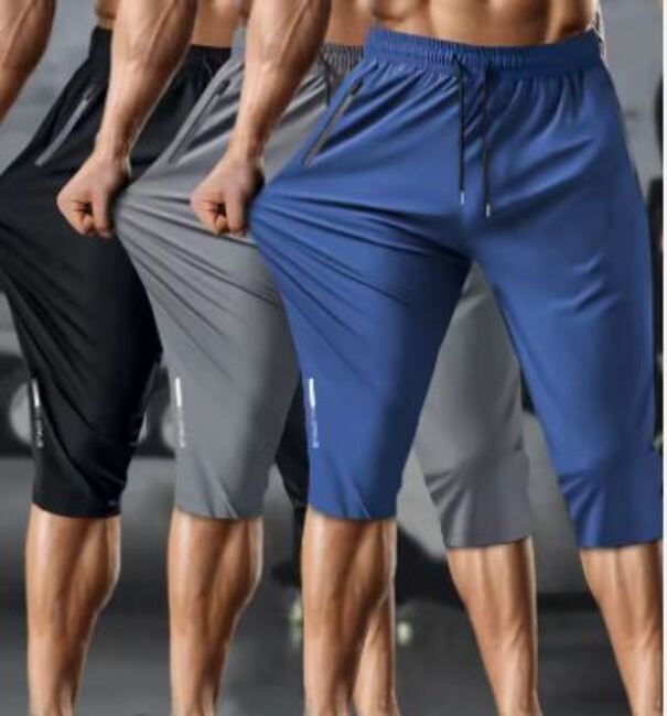 Men’s Lightweight Quick-Dry Gym Shorts with Reflective Strips – Breathable Spandex/Nylon Running & Training Pants