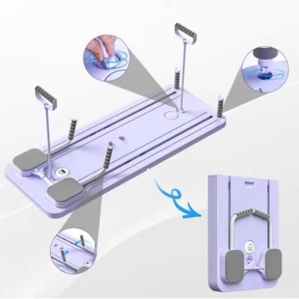 Multi-Purpose Foldable Push-Up Board & Pilates Equipment – Portable Home Gym Fitness Board (color purple & black)