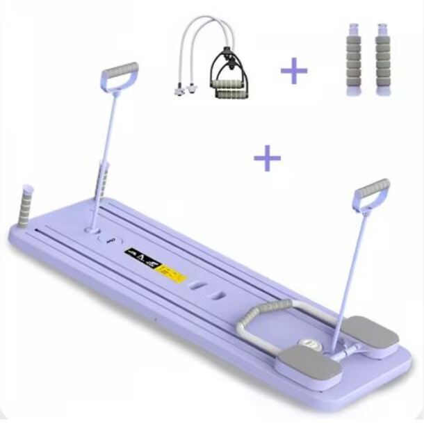 Multi-Purpose Foldable Push-Up Board & Pilates Equipment – Portable Home Gym Fitness Board (color purple & black)