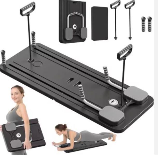 Multi-Purpose Foldable Push-Up Board & Pilates Equipment – Portable Home Gym Fitness Board (color purple & black)